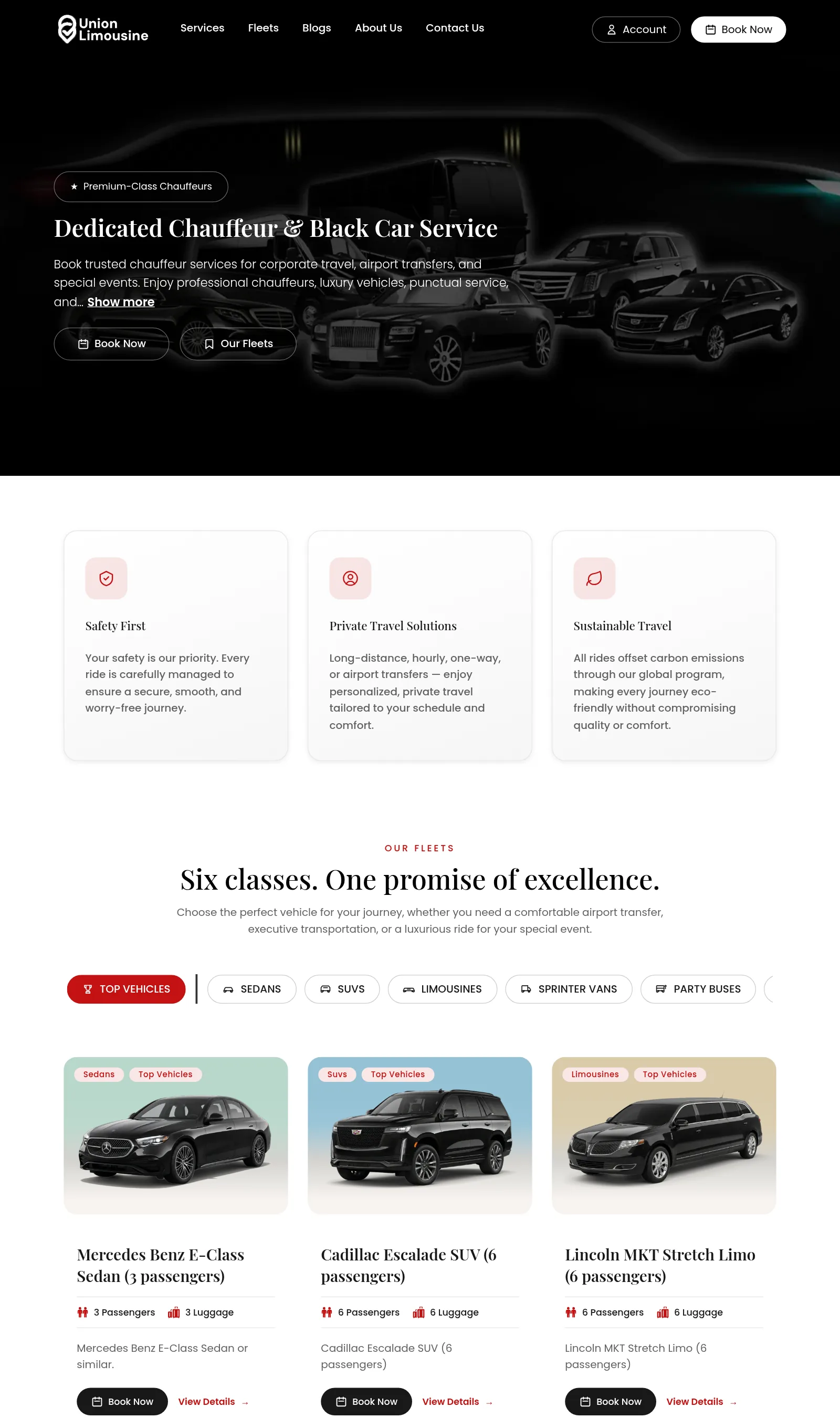 Union Limousine — homepage Union Limousine — homepage